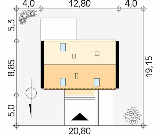 Projekt domu Magnolia - usytuowanie na działce