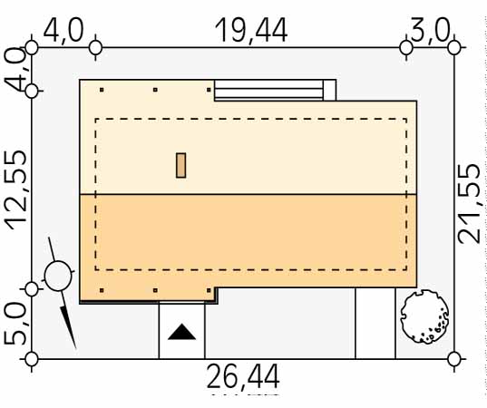 Projekt domu Mahoń 2 - usytuowanie na działce