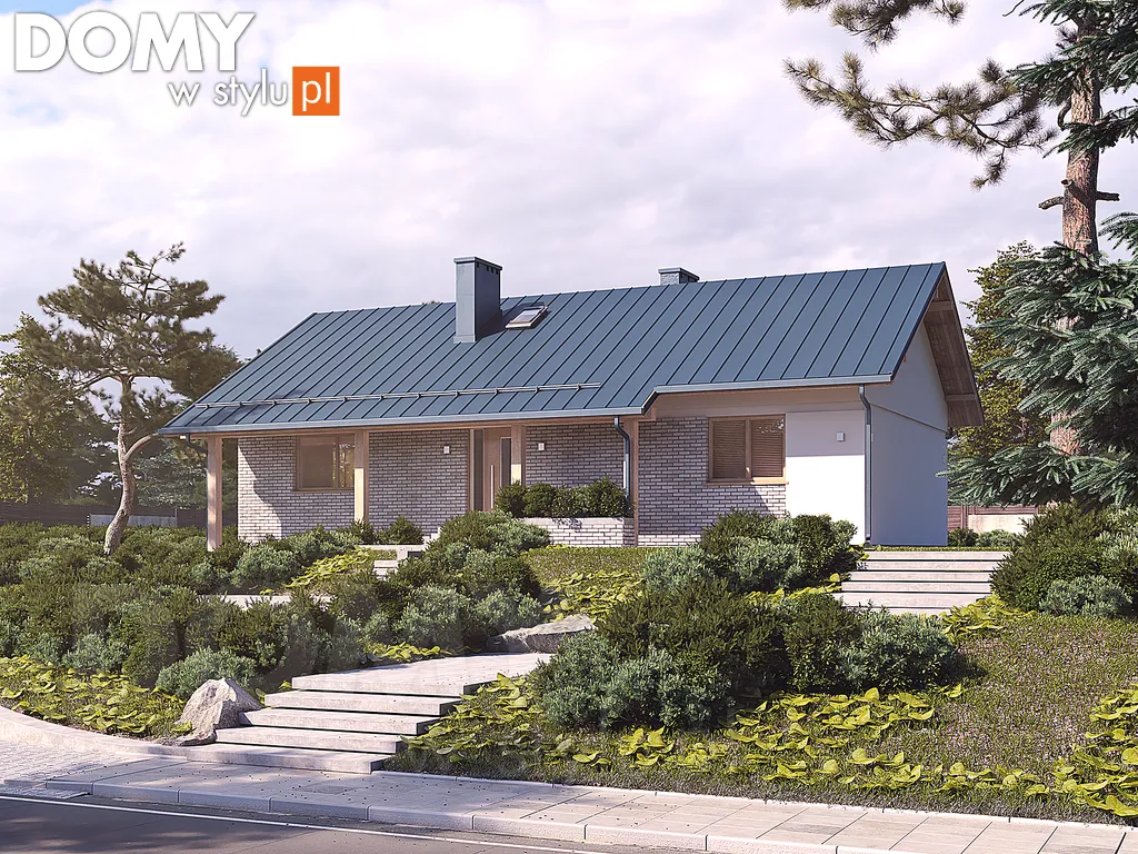 Projekt domu parterowego Mahoń 4 - wizualizacja frontowa