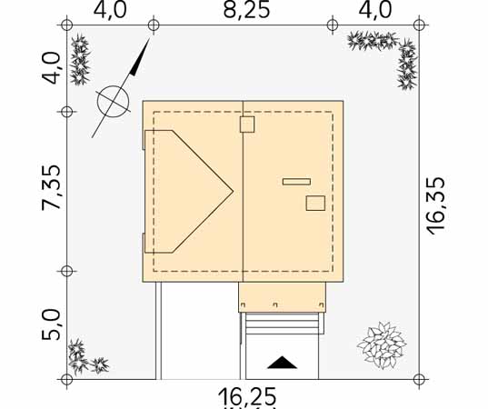 Projekt domu Majka - usytuowanie na działce