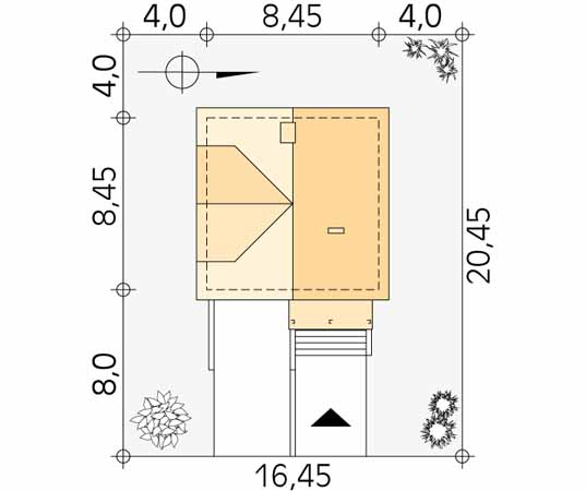 Projekt domu Majka 2 - usytuowanie na działce