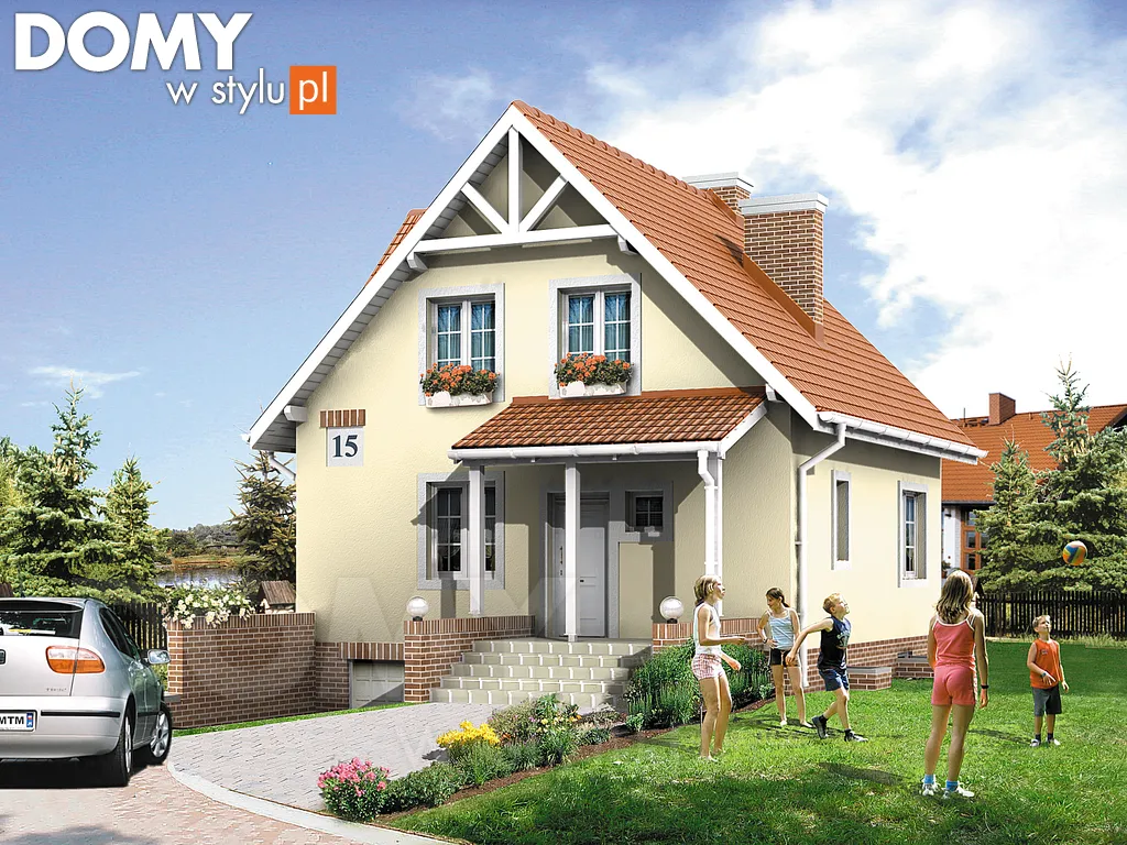 Projekt domu z poddaszem Majka 2 - wizualizacja frontowa