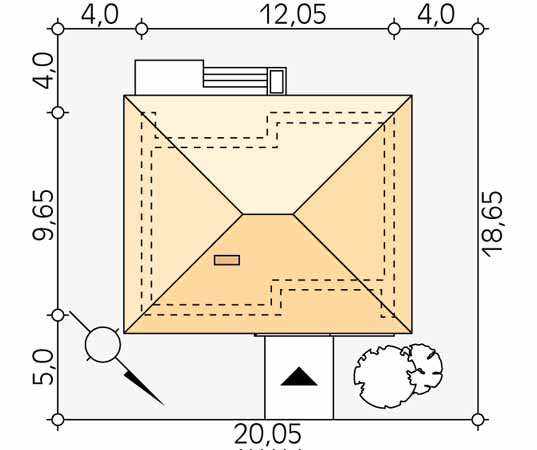 Projekt domu Mak 2 - usytuowanie na działce