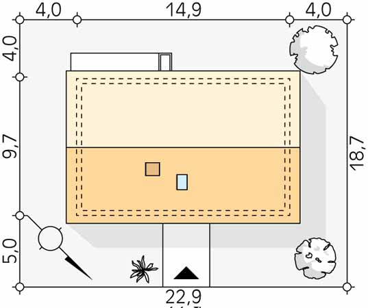 Projekt domu Mak 4 - usytuowanie na działce