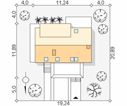 Projekt domu Malachit - usytuowanie na działce