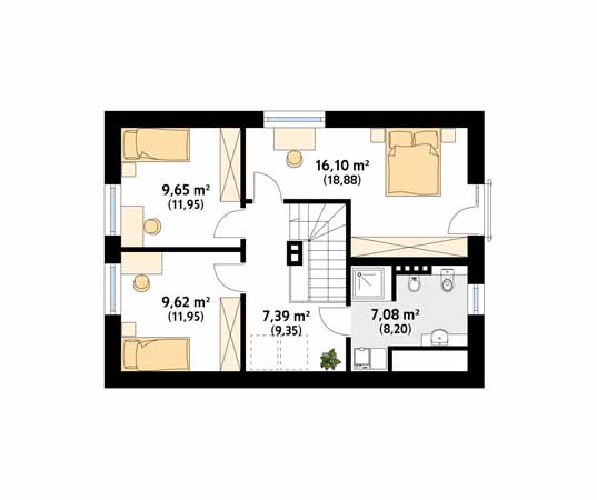 Projekt domu Malinowy - rzut poddasza