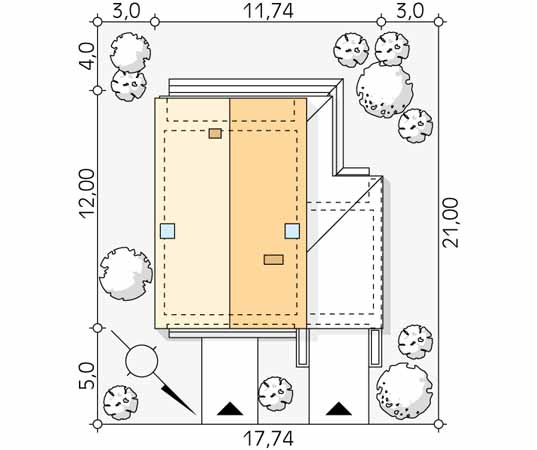 Projekt domu Malutki 10 - usytuowanie na działce