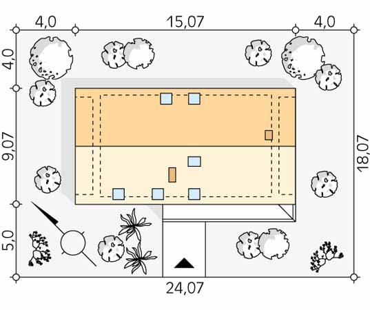 Projekt domu Malutki 11 - usytuowanie na działce