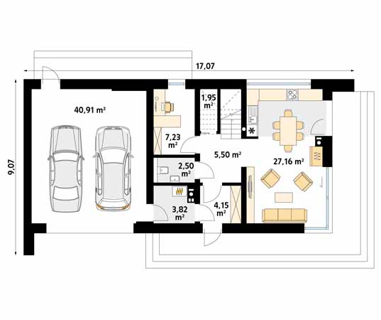 Projekt domu Malutki 12 - rzut parteru