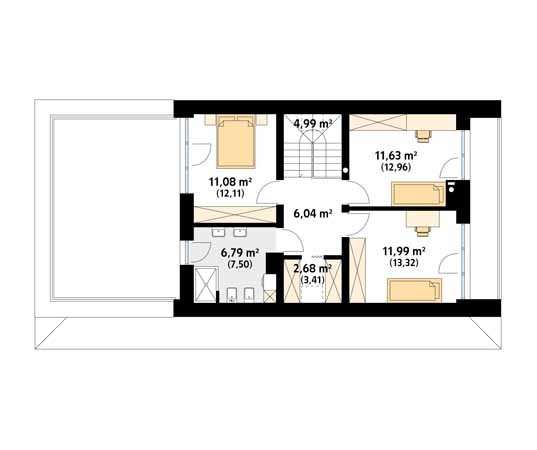 Projekt domu Malutki 12 - rzut poddasza