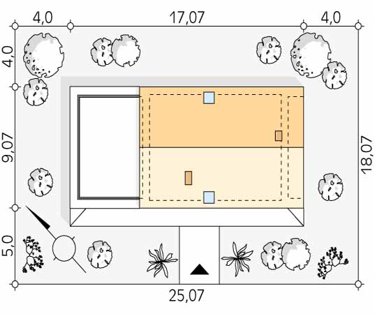 Projekt domu Malutki 12 - usytuowanie na działce