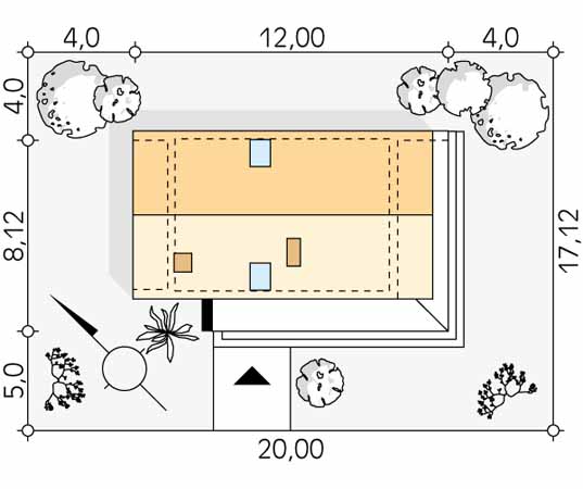 Projekt domu Malutki 2 - usytuowanie na działce