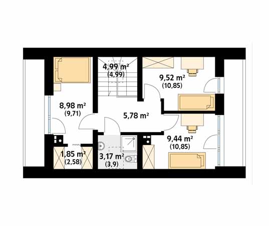 Projekt domu Malutki 3 - rzut poddasza