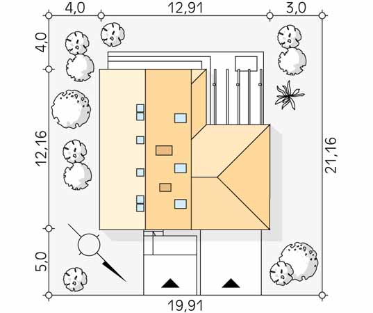 Projekt domu Malutki 6 - usytuowanie na działce