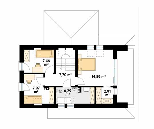 Projekt domu Malutki 7 - rzut poddasza