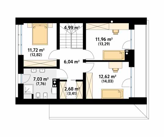 Projekt domu Malutki 9 - rzut poddasza
