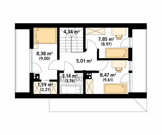 Projekt domu Malutki dr-S - rzut poddasza