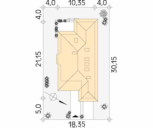 Projekt domu Malwa 2 - usytuowanie na działce