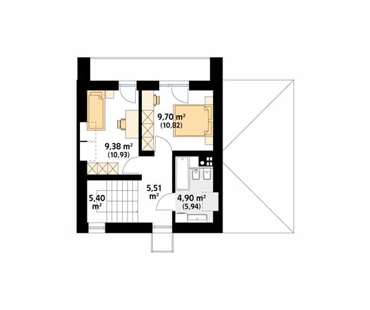 Projekt domu Mandarynka - rzut poddasza