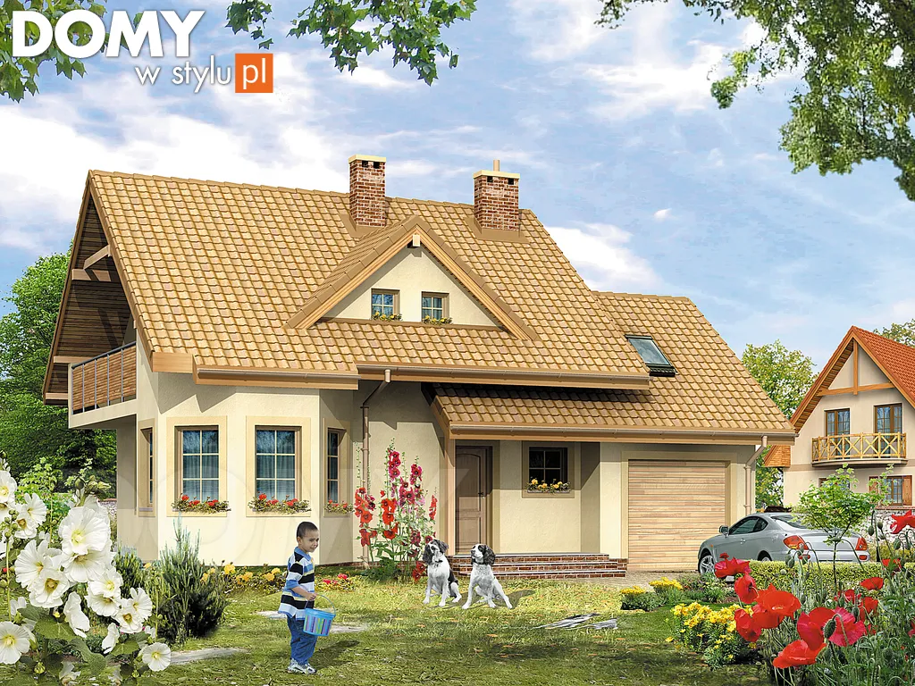 Projekt domu Marta - wizualizacja frontowa