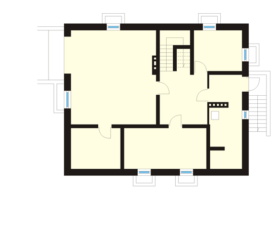 Projekt domu Mazurek 3 - rzut piwnicy