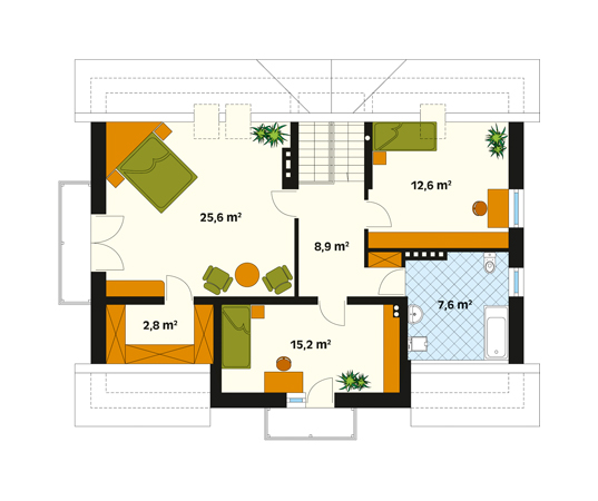 Projekt domu Mazurek 4 - rzut poddasza