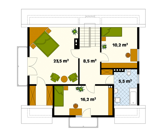 Projekt domu Mazurek dr-T - rzut poddasza