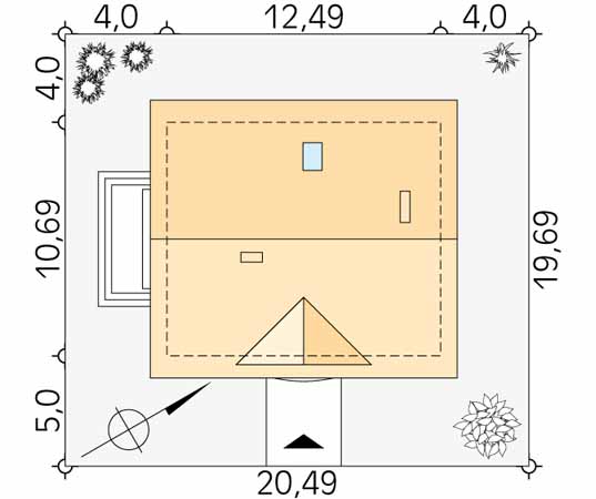 Projekt domu Meteor - usytuowanie na działce