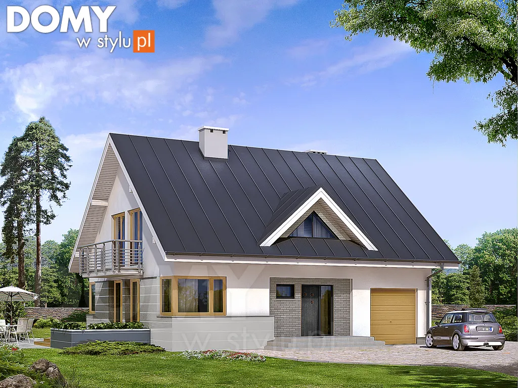 Nowoczesny projekt domu z poddaszem Meteor 2 - wizualizacja frontowa