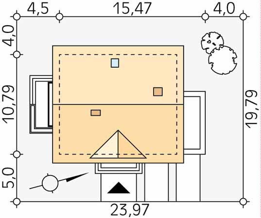 Projekt domu Meteor 3 - usytuowanie na działce