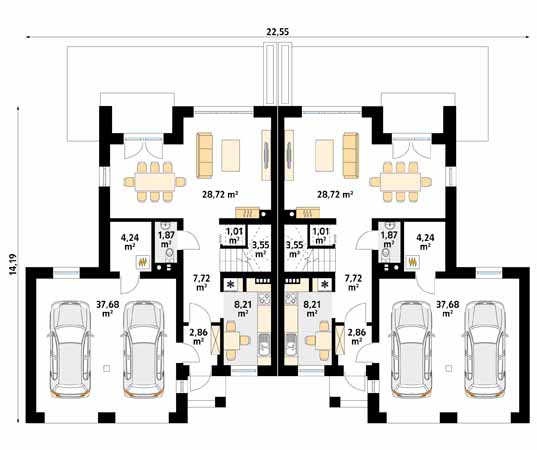 Projekt domu Miętowy - rzut parteru