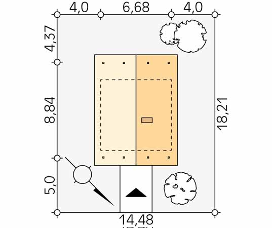Projekt domu Mikrus - usytuowanie na działce