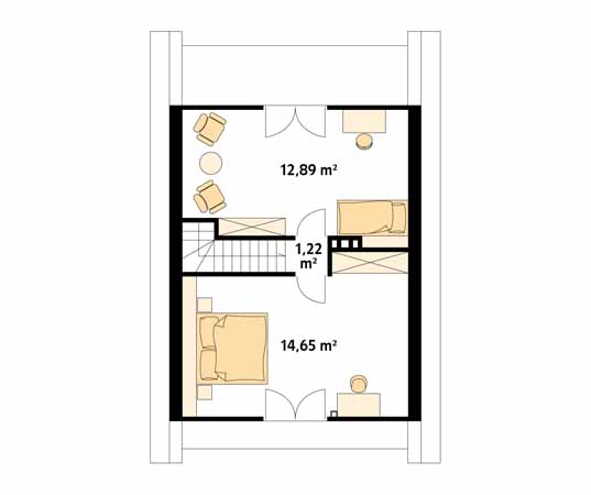 Projekt domu Mikrus 2 - rzut poddasza