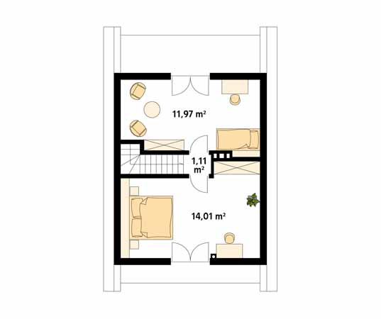 Projekt domu Mikrus 2 dr-T - rzut poddasza