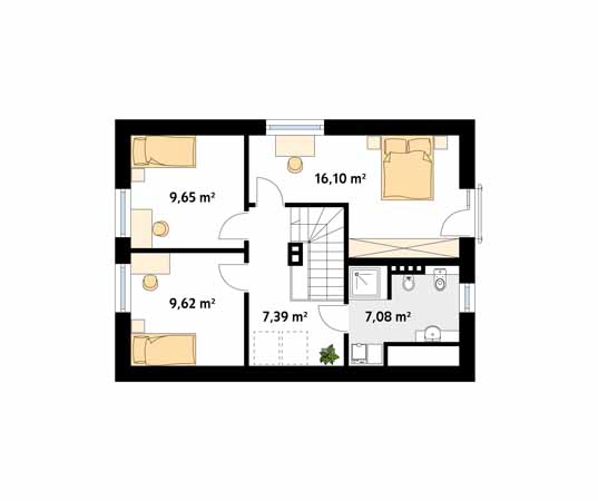 Projekt domu Milutki - rzut poddasza