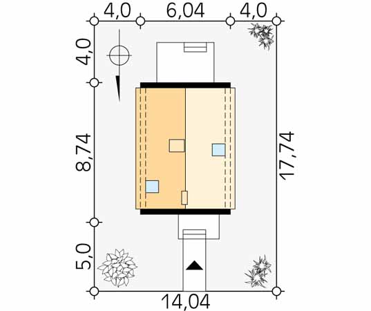 Projekt domu Mini 3 - usytuowanie na działce