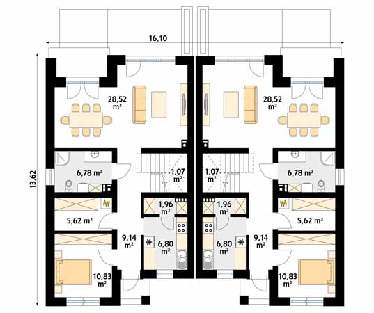 Projekt domu Miodowy 2 - rzut parteru