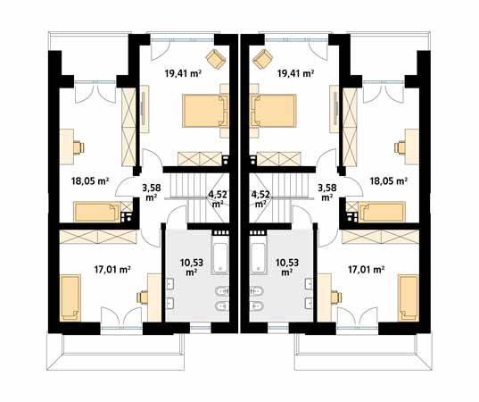 Projekt domu Miodowy 2 - rzut poddasza