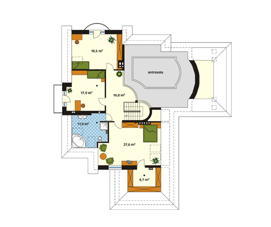 Projekt domu Mistral - rzut poddasza