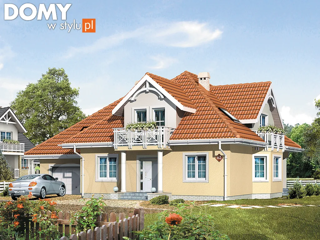 Projekt domu Modrzew 3 - wizualizacja frontowa