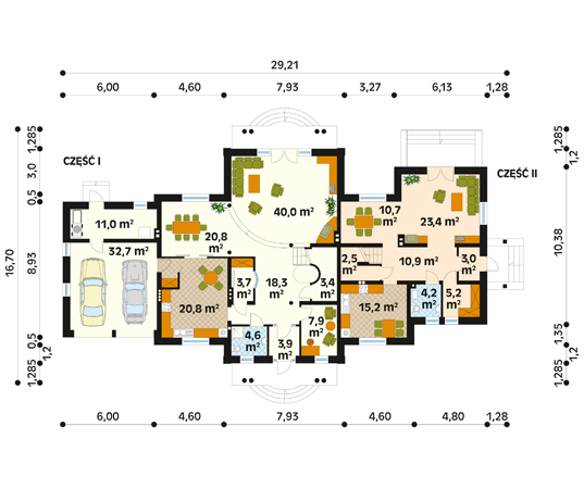 Projekt domu Monsun - rzut parteru