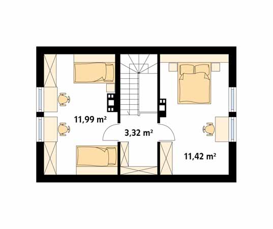 Projekt domu Motylek 2 - rzut poddasza