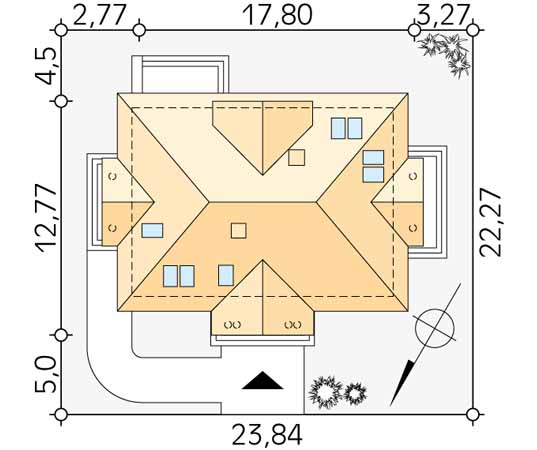 Projekt domu Murena - usytuowanie na działce