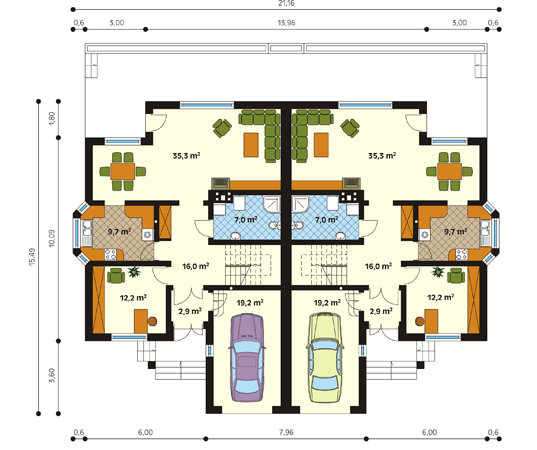 Projekt domu Muza - rzut parteru