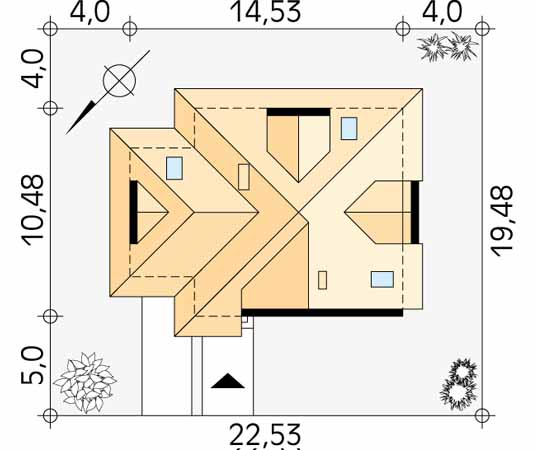 Projekt domu Natolin - usytuowanie na działce