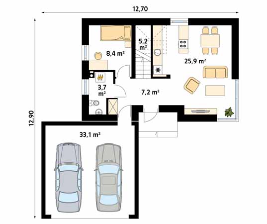 Projekt domu Neo - rzut parteru