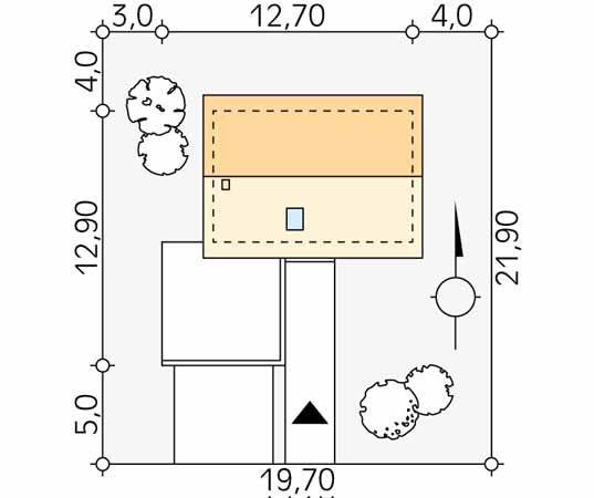 Projekt domu Neo - usytuowanie na działce