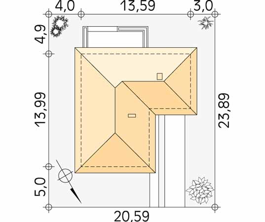 Projekt domu Neptun 2 - usytuowanie na działce