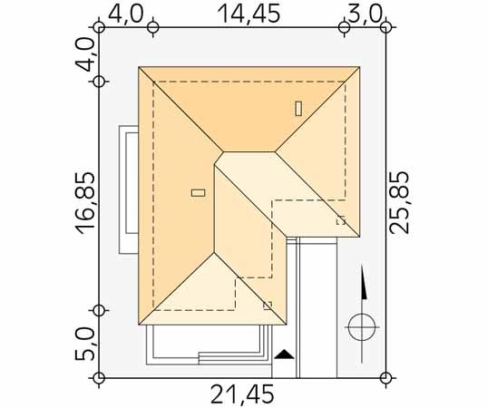 Projekt domu Neptun 5 - usytuowanie na działce