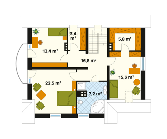 Projekt domu Nutka 2 - rzut poddasza